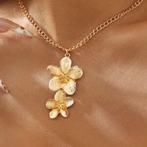 Gold Layer Flower Necklace (8003)